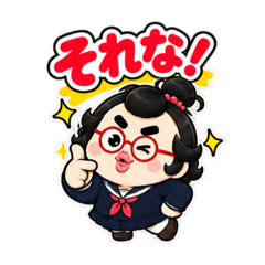 卵丸子ちゃんの中学生女子スタンプ40種類